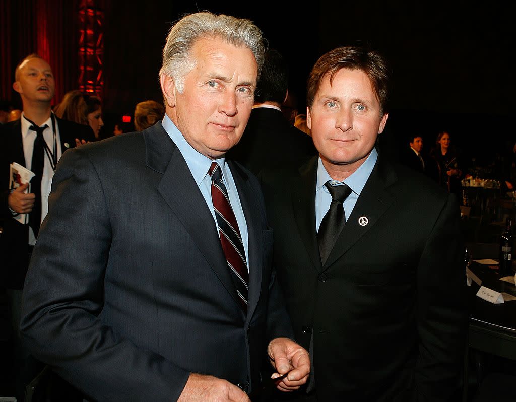 Martin Sheen and Emilio Estevez photographed together at an awards show in 2007. (Photo: Kevin Winter/Getty Images)