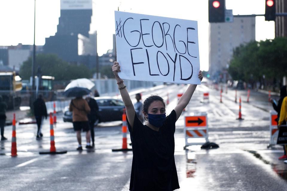 The demonstration was among those sparked by the death of George Floyd (Getty Images)