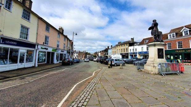 East Anglian Daily Times: Market Hill in Sudbury