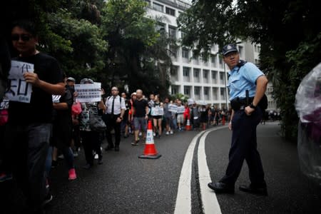 Teachers protest against the extradition bill in Hong Kong