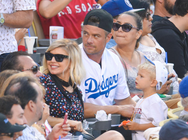 Ciara With Russell Wilson and Son at LA Dodgers Game