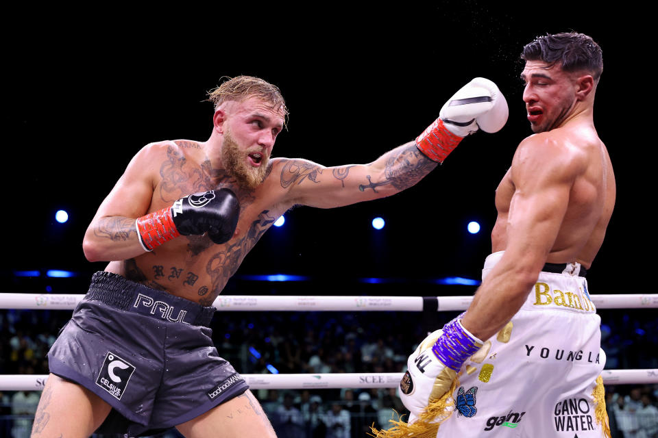 Jake Paul vs. Tommy Fury in Riyadh, Saudi Arabia did not air on DirecTV, kind of like Newsmax now - Credit: Getty Images