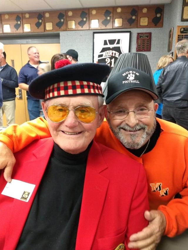 Former Middletown High School football and wrestling coach Dick Kleva (left) with Jim Guerrieri, who wrestled for him, in a 2018 photo.