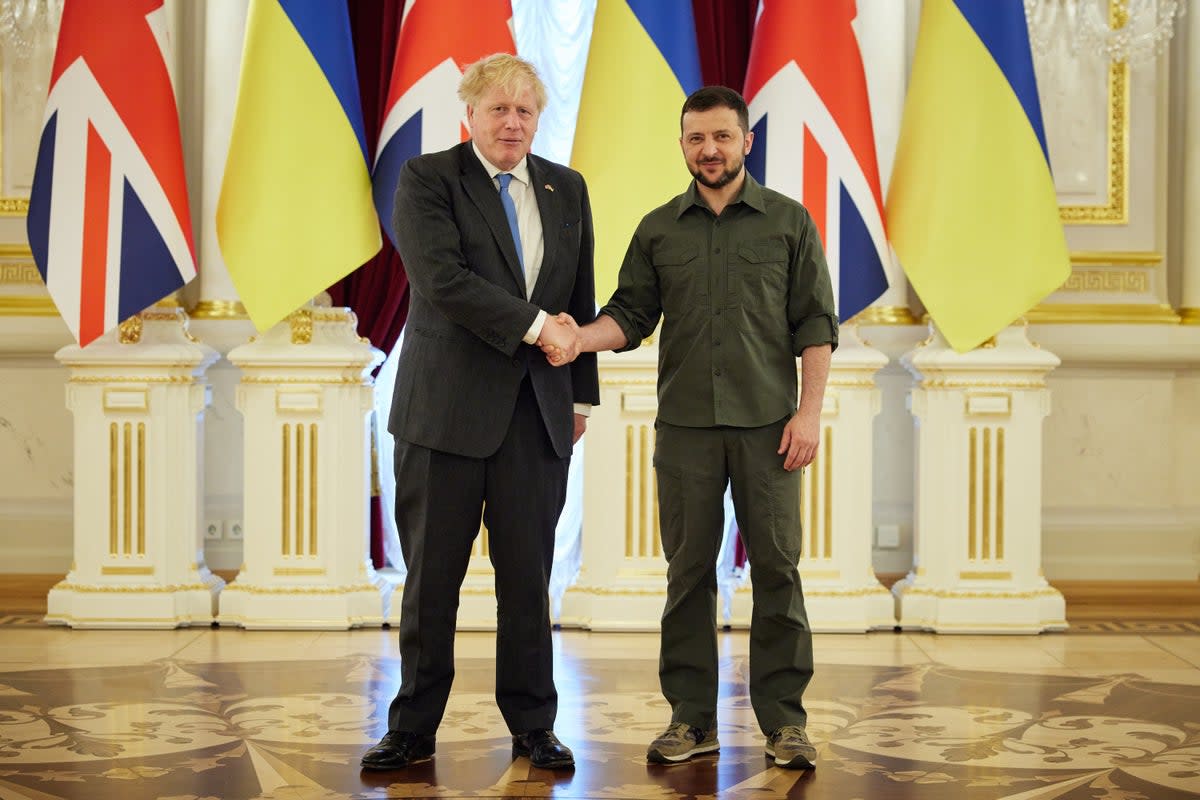 Boris Johnson and Volodymyr Zelensky (Ukrainian Presidential Press Office/PA) (PA Media)