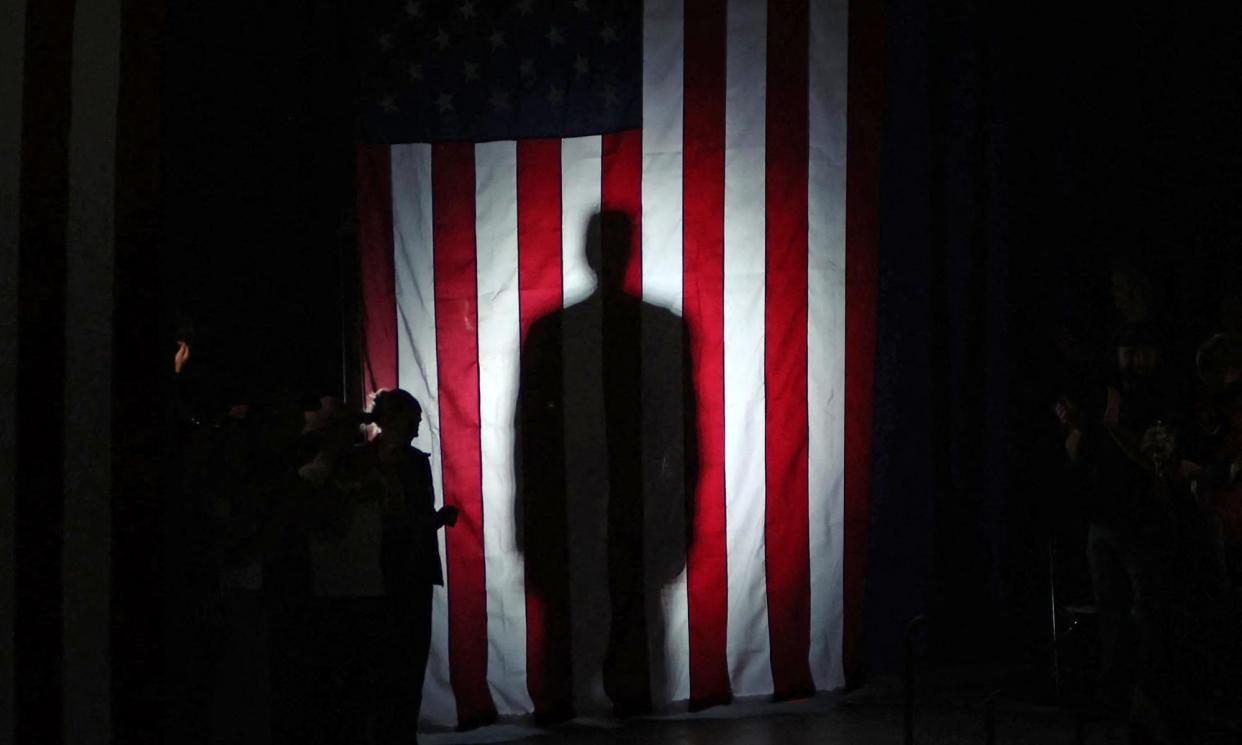 <span>Donald Trump arrives to a campaign event in Waukesha, Wisconsin, on Wednesday.</span><span>Photograph: Alex Wroblewski/AFP/Getty Images</span>