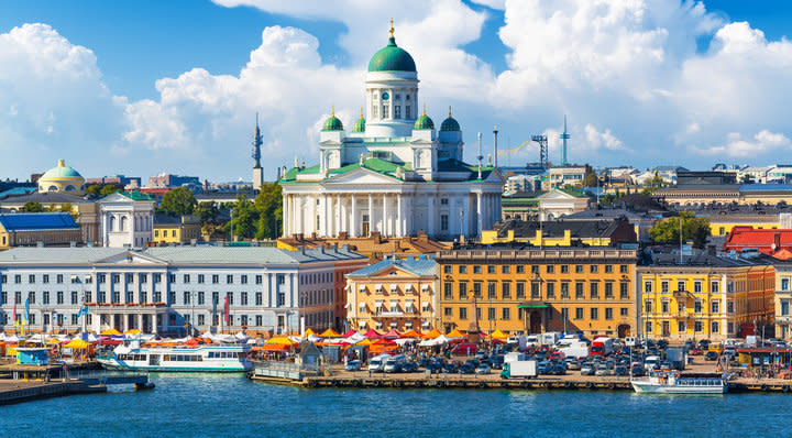 A waterfront view of Finland's capital, Helsinki. The country's strong social safety net is just one of the reasons citizens 