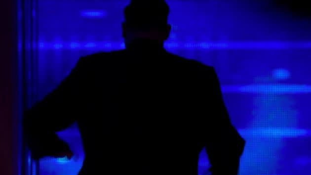 The Chase's Mark Labbett could be seen punching the side of the set as he exited the show. (Photo: ITV)