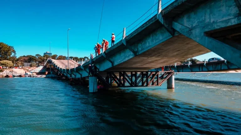 Obras en puente de La Barra difundidas por la Intendencia de Maldonado
