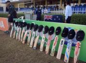 Black Caps players pay tribute during their Test match agianst Pakistan.