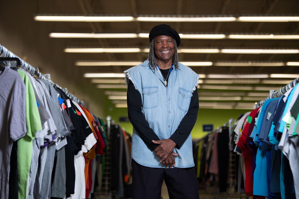 Jonathan Kelsey has a soft spot for people with disabilities, while working at Goodwill he’s helped lead the team to be successful and independent in Nashville, Tenn, pictured at Goodwill, Wednesday, April 3, 2024.