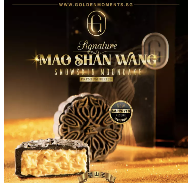 PHOTO: Lazada. [Golden Moments] Signature Premium Mao Shan Wang Snowskin Mooncake Bundle of 2 [Redeem in store] Takeaway (FREE VOUCHER WORTH $250)