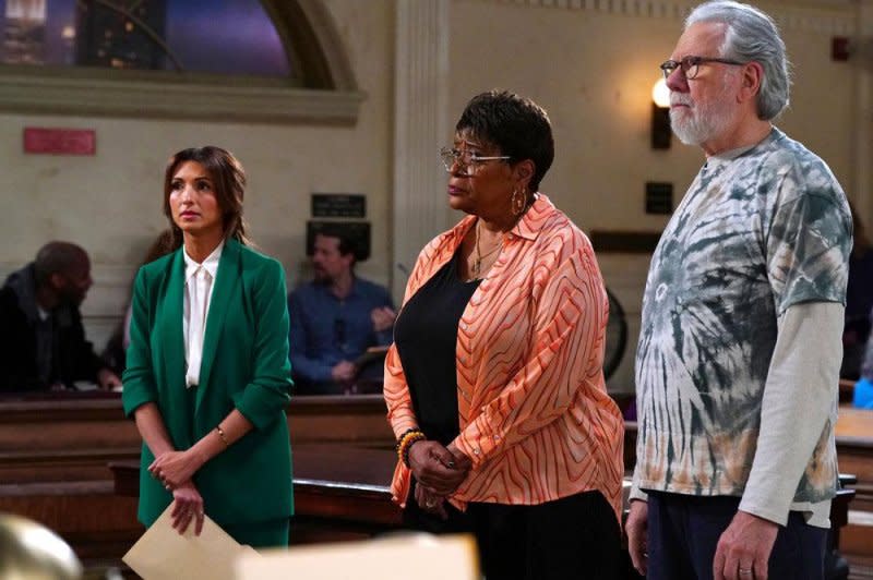 From left to right, India de Beaufort, Marsha Warfield and John Larroquette star in "Night Court." Photo courtesy of NBC