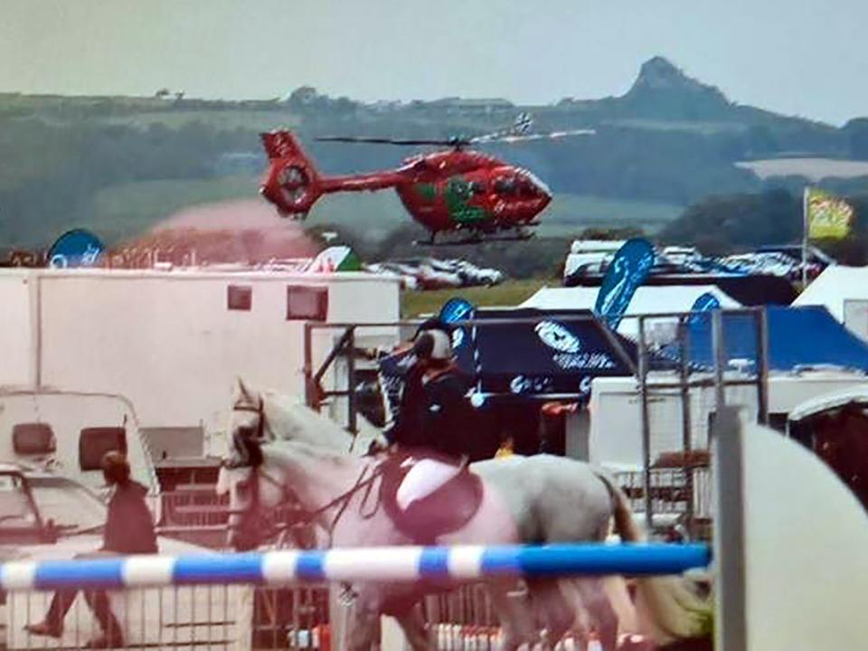 Wales Air Ambulance lands at the Pembrokeshire County Show after a horse escaped its pen and injured a number of people: Wales News Service