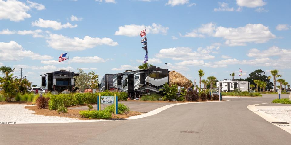 RVs parked at a RV park.