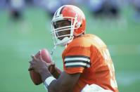 Wynn was the last QB drafted ahead of Tom Brady in the 2000 draft. He had a dismal start with the Browns and was sent to play in the European league to sharpen his skills. Wynn came back to America for the regular season in 2001, but made his to Canada before stepping away in 2006.