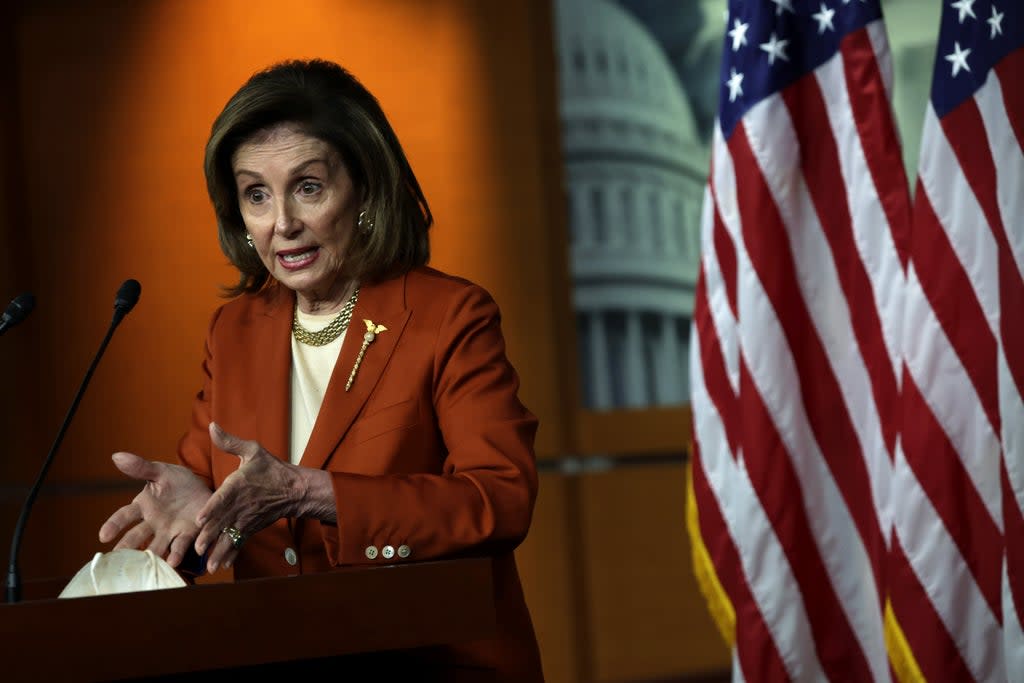 File. Nancy Pelosi’s office received several calls from rioters a day after 6 January asking for ‘lost and found’ for items they left there during riots (Getty Images)