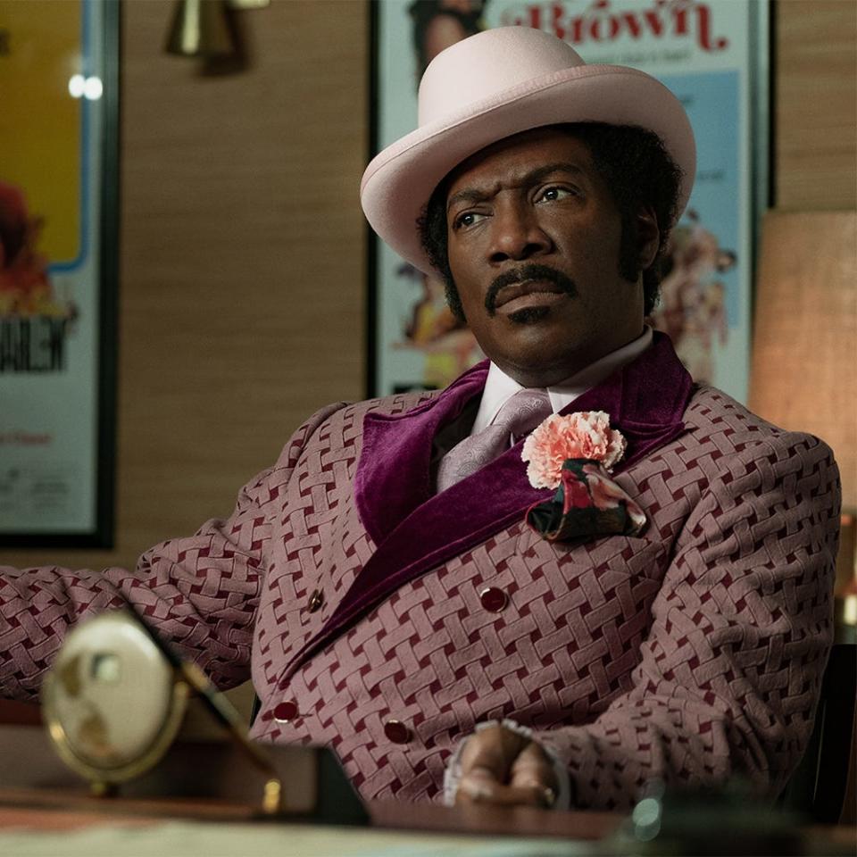 <p>Eddie Murphy makes a triumphant return to movies with Dolemite, a raucous biopic about the man, the myth, the legend who is Rudy Ray Moore. Just a refresher: Moore reinvented himself as Dolemite, a kung fu-fighting pimp who left an indelible mark on the Blaxploitation film industry. Directed by Hustle & Flow's Craig Brewer and costarring Wesley Snipes, Keegan-Michael Key, and others, the movie gives Murphy the stage to flex every fiber of his acting chops: Enjoy.</p><p><a class="link " href="https://www.netflix.com/search?q=Dolemite+Is+My+Name&jbv=80182014" rel="nofollow noopener" target="_blank" data-ylk="slk:WATCH;elm:context_link;itc:0;sec:content-canvas">WATCH</a></p>