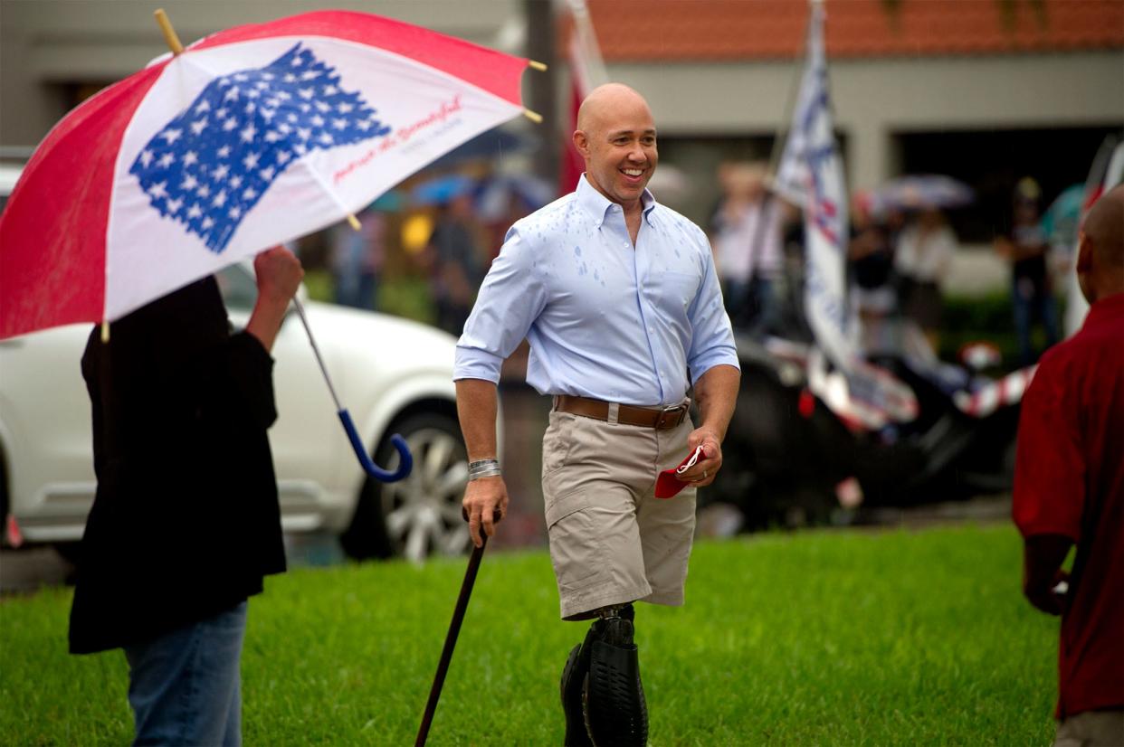 U.S. Rep. Brian Mast has come out in defense of Donald Trump after a progressive veterans group, VoteVets, released a video attacking the former president.