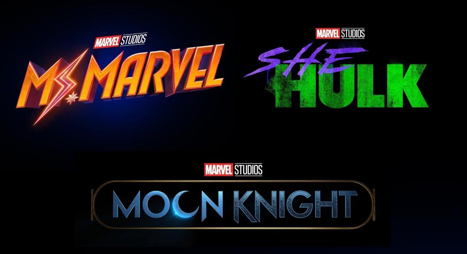 Ms. Marvel, She-Hulk, Moon Knight title cards