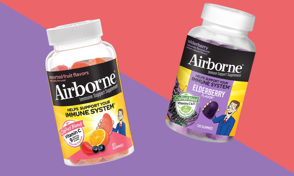 two bottles of Airborne supplements