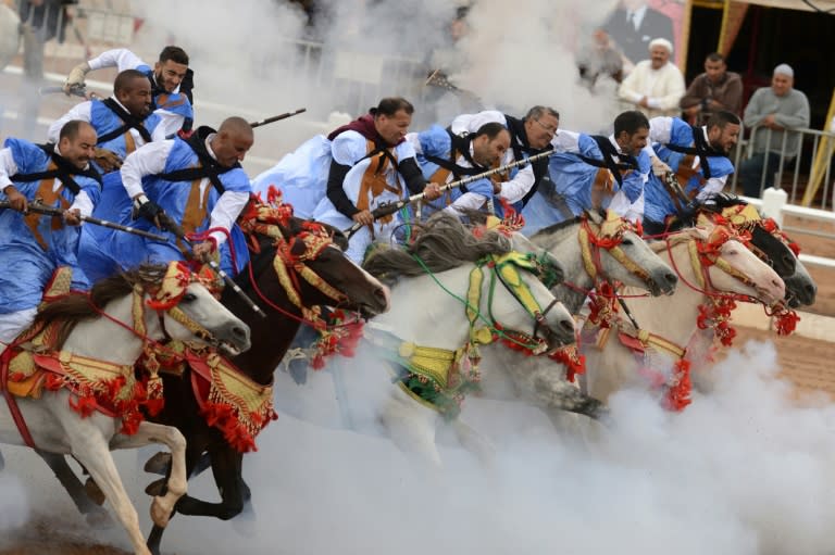 The 15 finest troops of cavalrymen from across Morocco compete in the first King Mohammed VI Grand Prix of Tbourida in the port city of El-Jadida