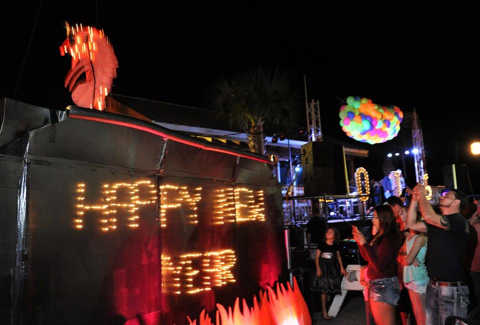 Fernandina Beach closes out the year with a shrimp drop.