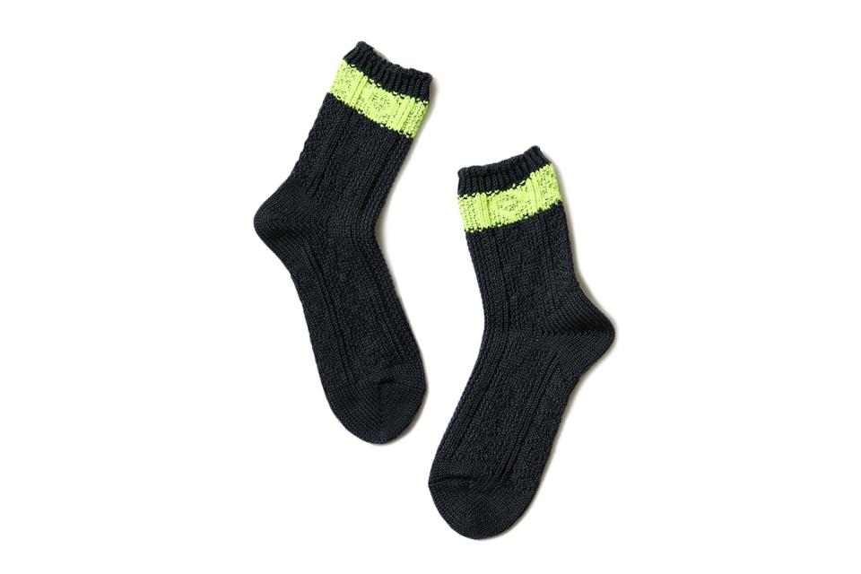 Kapital 56 yarns cable knit neon socks