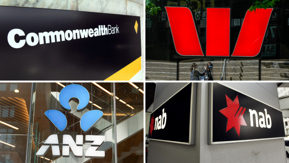 Commonwealth Bank (CBA), Westpac, ANZ and NAB logos