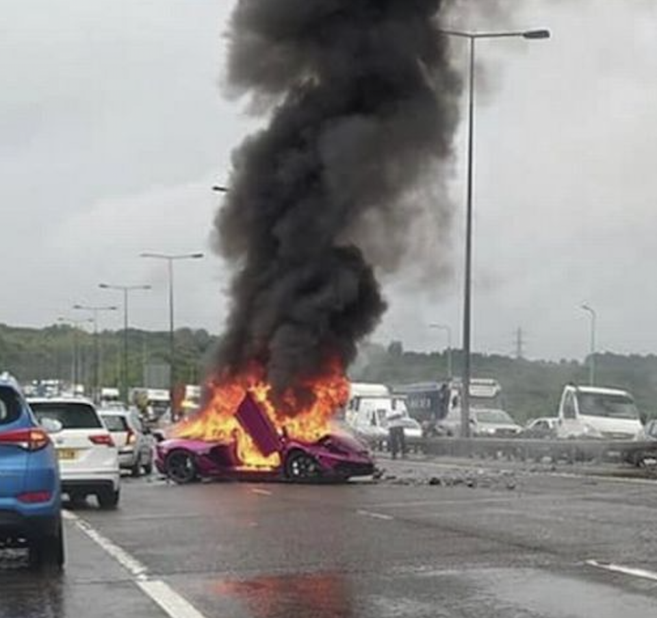 Two people who were travelling in the Lamborghini were taken to hospital. (Reach)