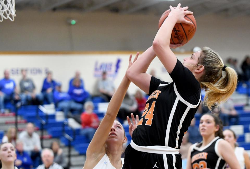 Green's Jenna Slates shoots during a game against Lake on Dec. 20.