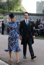 <p>Jimmy Carr and wife Karoline Copping arrived at the crack of dawn for the royal wedding. <em>[Photo: PA]</em> </p>