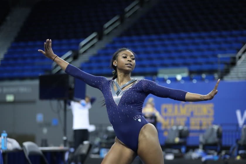 UCLA gymnast Nia Dennis.