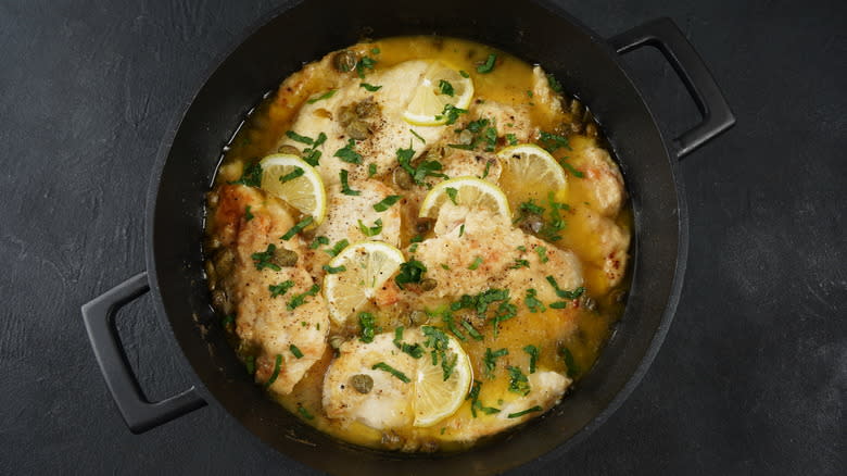 chicken piccata in dutch oven