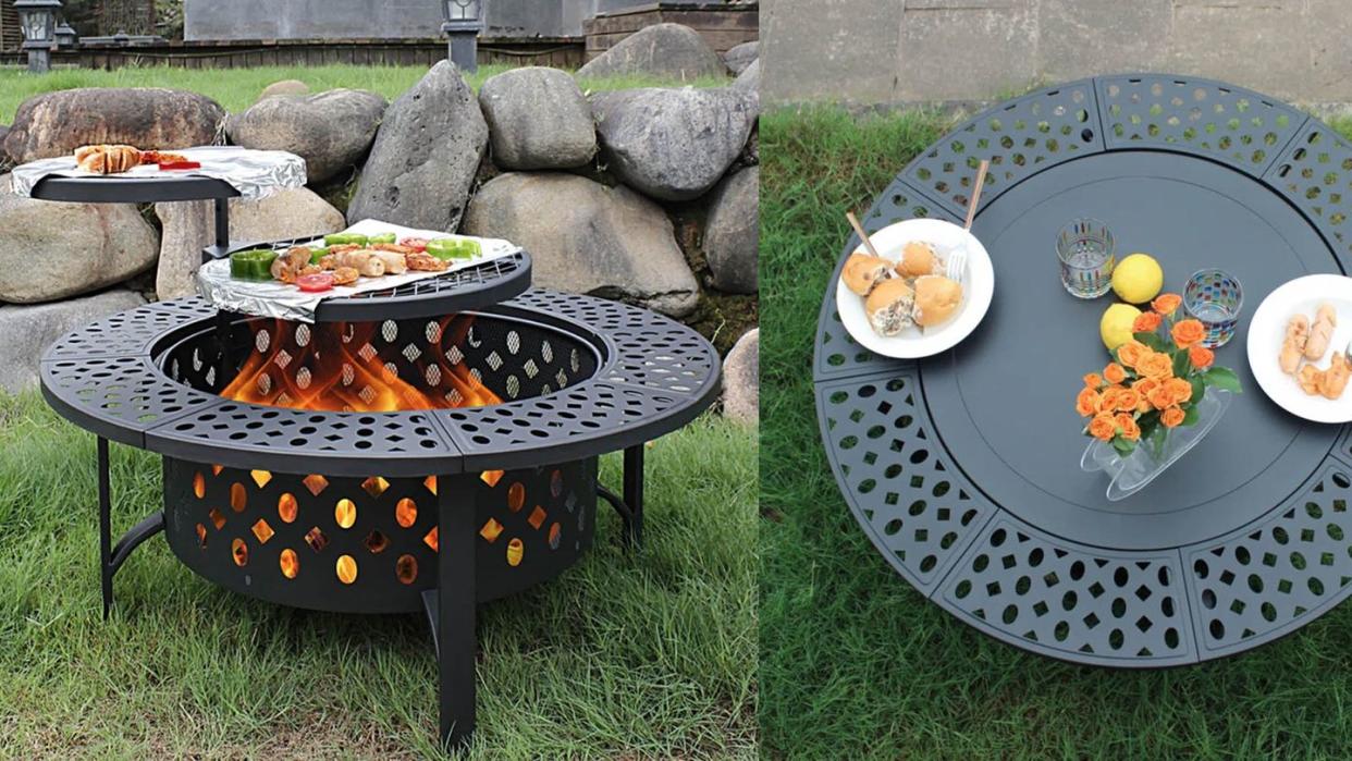 outdoor fire pit table