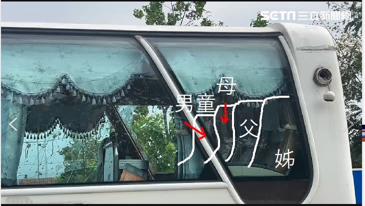 雲林國道三號遊覽車小客車車禍，賴姓一家四口坐在最後一排，事故造成母子2死。（圖／翻攝畫面）