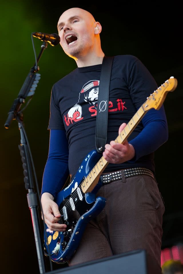 US musician Billy Corgan at the 2013 Glastonbury Festival