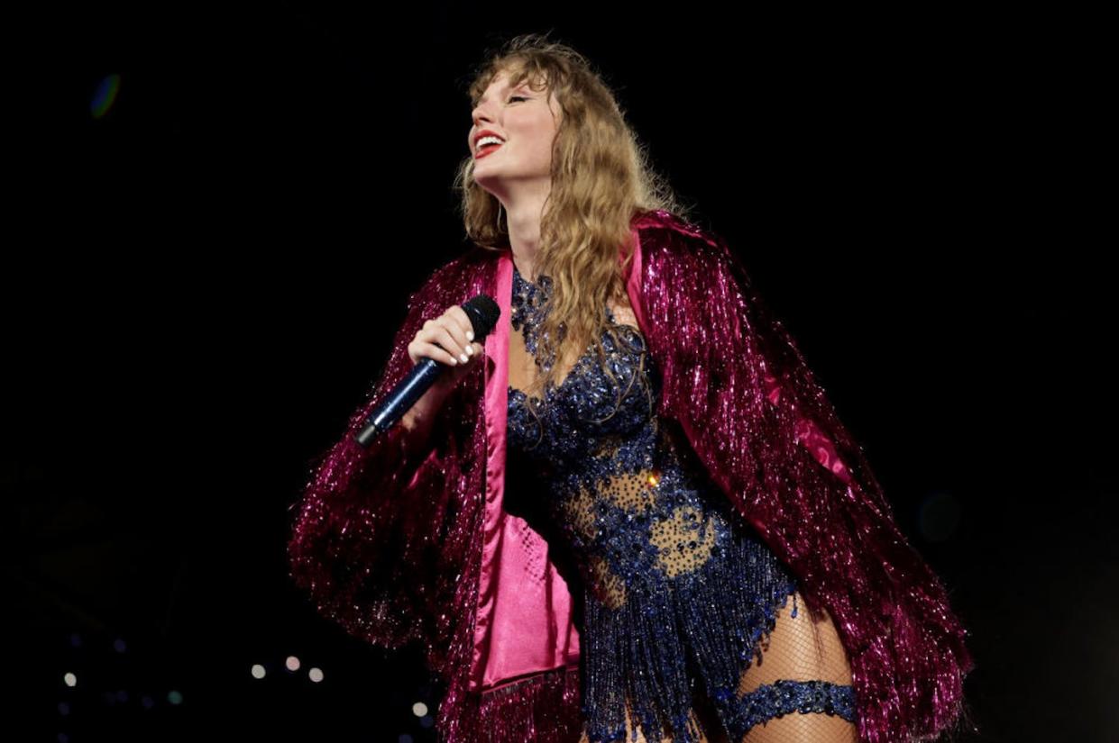 'Fearless' on stage − and in introspection. <a href="https://www.gettyimages.com/detail/news-photo/taylor-swift-performs-during-taylor-swift-the-eras-tour-news-photo/2053191763?adppopup=true" rel="nofollow noopener" target="_blank" data-ylk="slk:Ashok Kumar/TAS24/Getty Images for TAS Rights Management;elm:context_link;itc:0;sec:content-canvas" class="link ">Ashok Kumar/TAS24/Getty Images for TAS Rights Management</a>