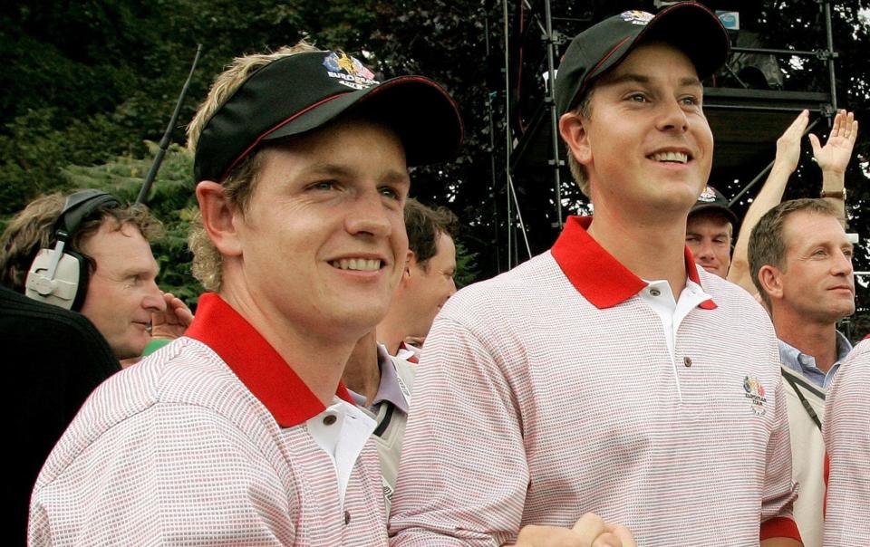 Luke Donald and Henrik Stenson on the final day of the 2006 Ryder Cup - REUTERS/Brian Snyder