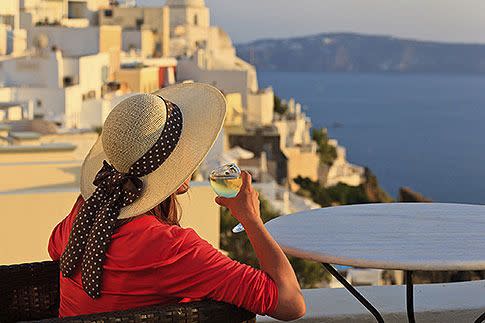 Santorini is one of the most beautiful places to have a wine while watching the sunset. Photo: Thinkstock