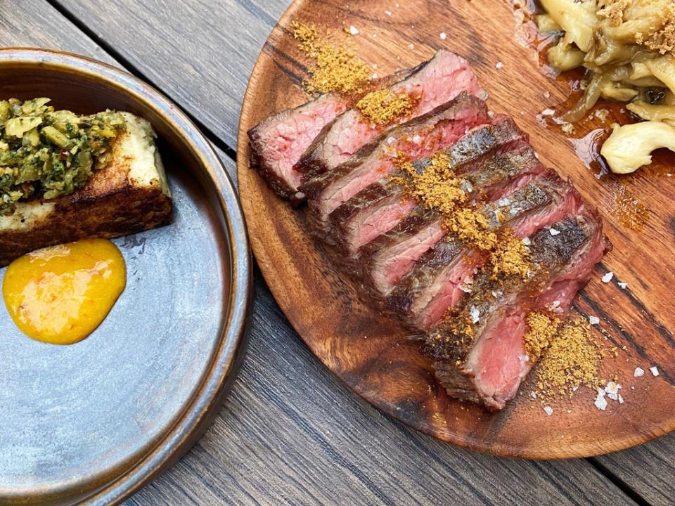 Some of the dishes available at Chishuru: left, ekuru and right, bavette balangu (Molly Codyre)