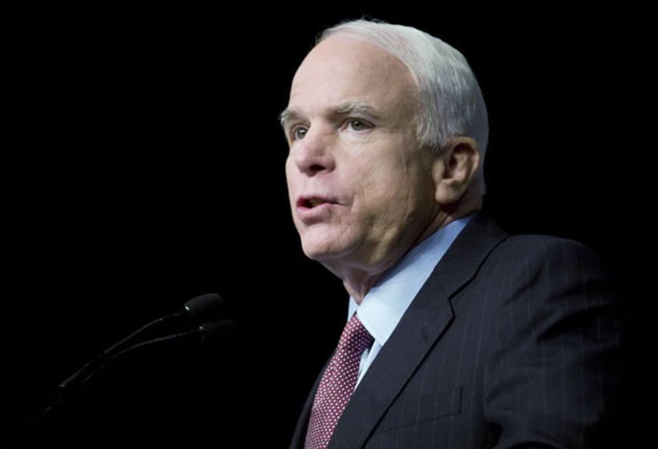 John McCain famously blocked the efforts to derail Obamacare in 2017 (GETTY IMAGES)