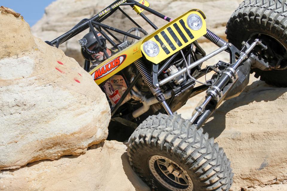 Kenny Blume drives his unlimited through a rock feature, Saturday, Sept. 8, 2018 during the W.E. Rock Grand Nationals at the Brown Spring Campground rock crawl in Glade Run north of Farmington.