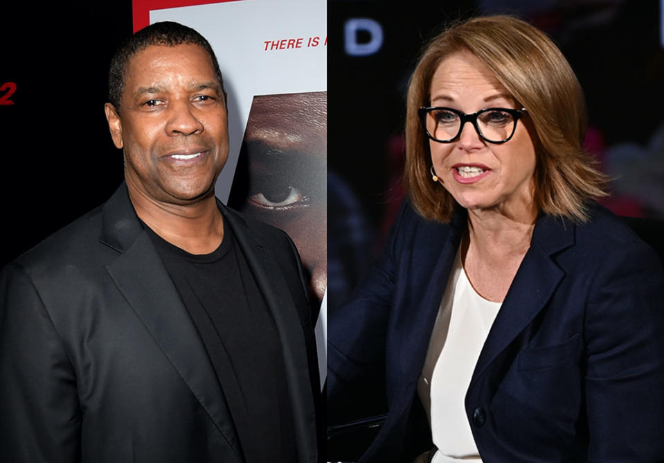 Katie Couric remembers tense exchange with Denzel Washington that was "uncalled for." (Photo: Getty Images)