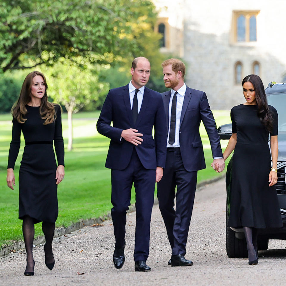 Kate Middleton Prince William Prince Harry Meghan Markle long walk
