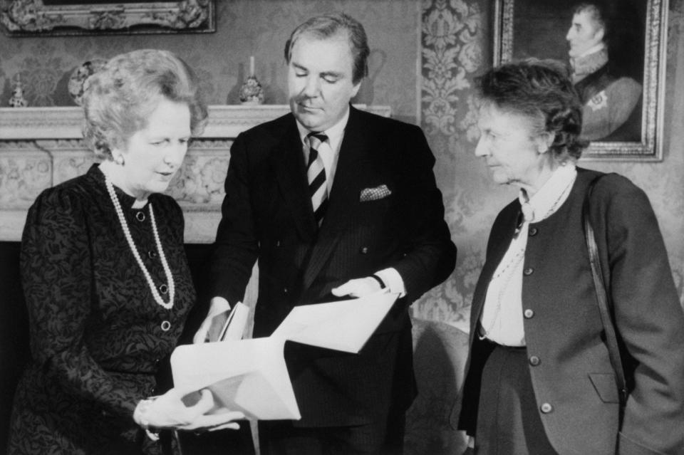 Tony O'Reilly as Heinz chairman with Margaret Thatcher at 10 Downing Street in 1987