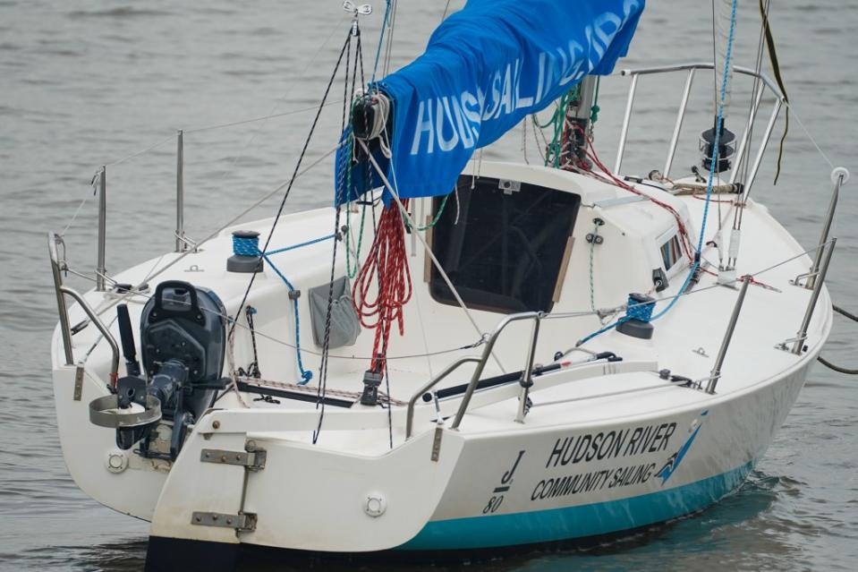 Hernandez jumped onto a J/80 sailboat owned by the Hudson River Community Sailing School. Robert Miller