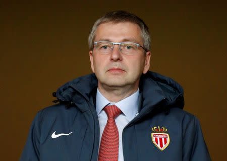 FILE PHOTO: Dmitri Rybolovlev of Russia, President of AS Monaco Football Club, attends Monaco's Ligue 1 soccer match against Paris St Germain at Louis II stadium in Monaco March 1, 2015. REUTERS/Eric Gaillard/File Photo
