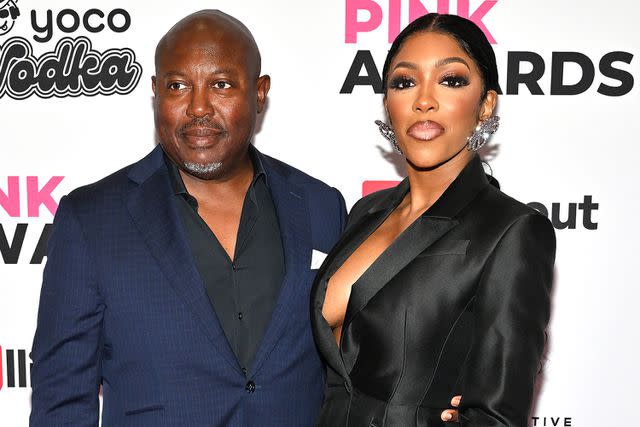 <p>Derek White/Getty Images</p> Simon Guobadia and Porsha Williams attend the 2023 Pink Awards at Riverside EpiCenter on February 25, 2023 in Austell, Georgia