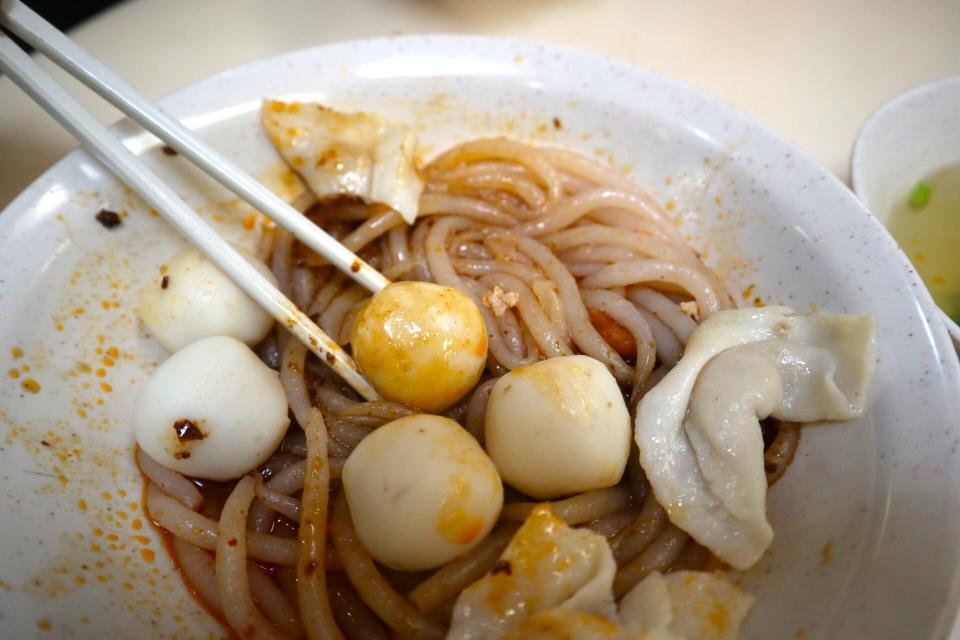 Shan Yuan Teochew Kway Teow Noodle - closeup of fishball