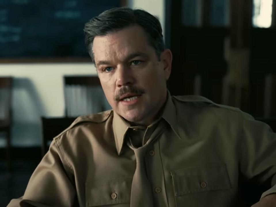 Matt Damon as Leslie Groves in "Oppenheimer."